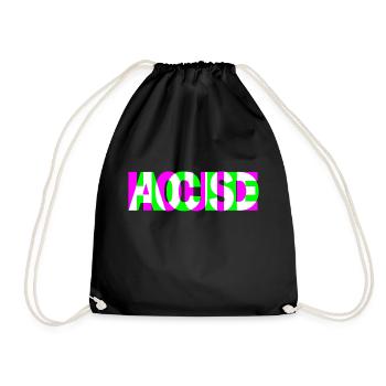 acid house techno dubstep dj raver party edm - Drawstring Bag - black - Front