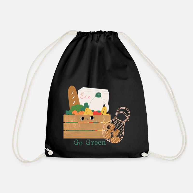 Go Green - Drawstring Bag - black