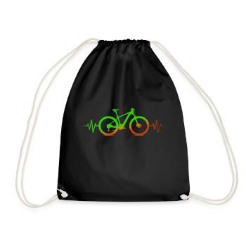 Bicycle heartbeat - Drawstring Bag - black - Front