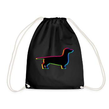 CMYK Dachshund - Drawstring Bag - black - Front