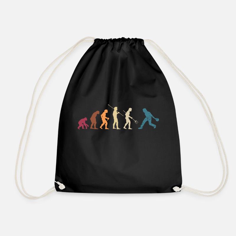 Lustiges Bowling Kegeln Evolution Geschenk - Turnbeutel - Schwarz
