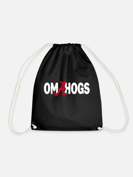 Omaha Here Come The Hogs Funny Omahog - Drawstring Bag - black