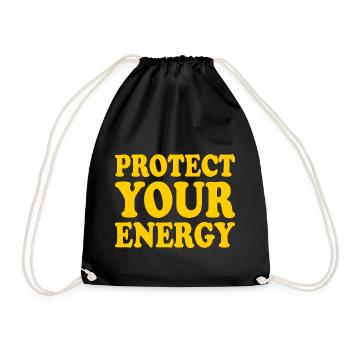Protect your energy - Turnbeutel - Schwarz - Vorne