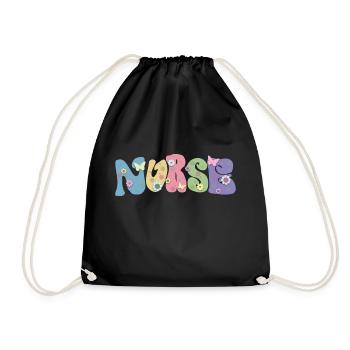 Cool Flower Nurse Cadeau pour les infirmières futures infirmières - Sac de sport léger - noir - Devant