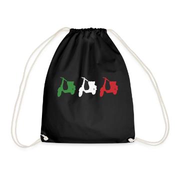 Scooter Scooter Scooter Rider Italy Flag - Drawstring Bag - black - Front