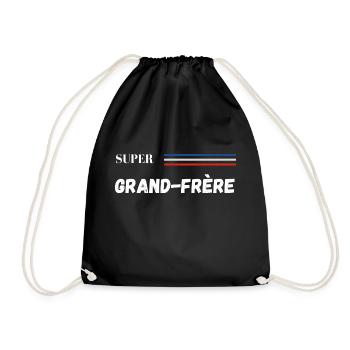super grand-frère - t-shirt assorti - Sac de sport léger - noir - Devant