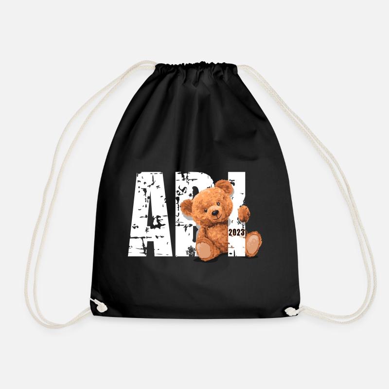 Abschlussshirt 2023 mit Bär Teddybär Geschenk - Turnbeutel - Schwarz