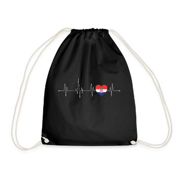 Battement de cœur Croatie - Sac de sport léger - noir - Devant