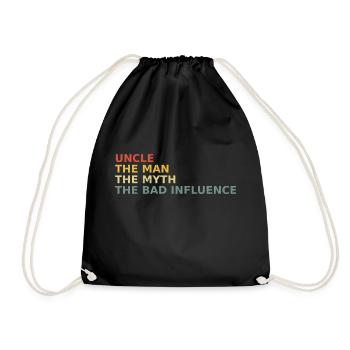 Uncle The Bad Influence - Drawstring Bag - black - Front