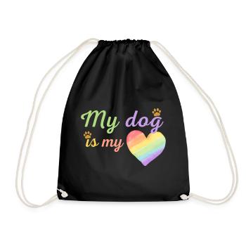 My dog is my loving rainbow purple - Sac de sport léger - noir - Devant