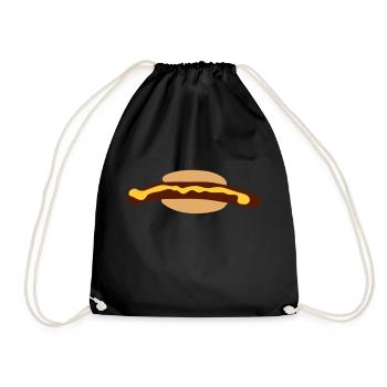 hot dog - Drawstring Bag - black - Front