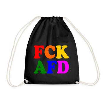 Fck afd - Turnbeutel - Schwarz - Vorne