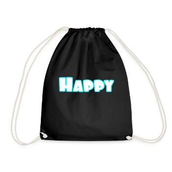happy - Turnbeutel - Schwarz - Vorne