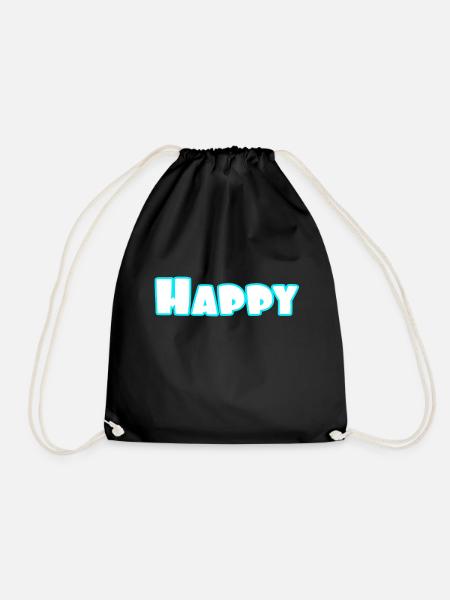happy - Turnbeutel - Schwarz