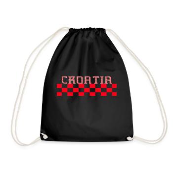 Kroatien hrvatska kroatien hrv hr zagreb geteilt - Turnbeutel - Schwarz - Vorne