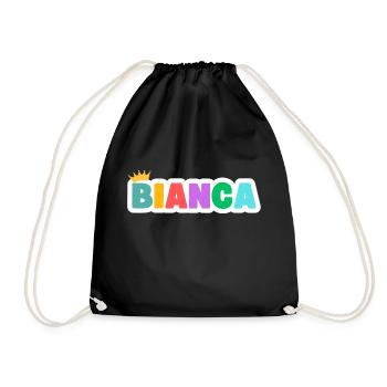 Bianca! Personalisierbar - Turnbeutel - Schwarz - Vorne