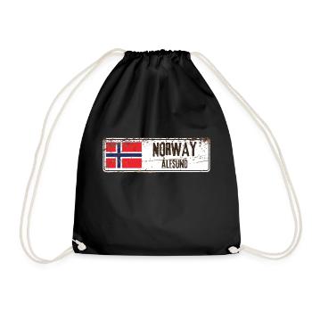 Alesund Drapeau de la Norvège - Sac de sport léger - noir - Devant
