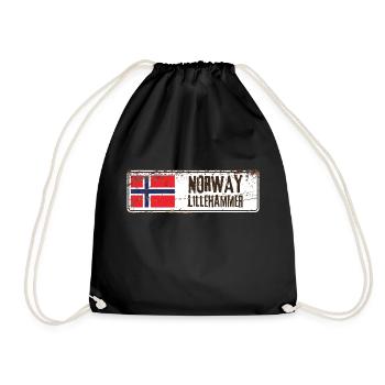 Lillehammer Norvège Drapeau - Sac de sport léger - noir - Devant