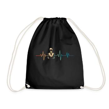 Battement de coeur rétro coiffeur - Sac de sport léger - noir - Devant