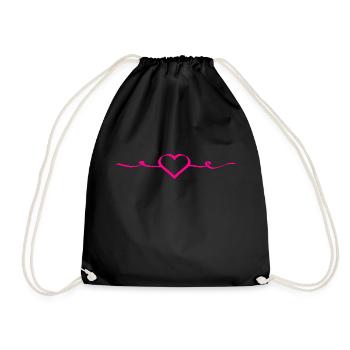 Heart Pink Red Heart Pink Gift Valentine's Day - Drawstring Bag - black - Front