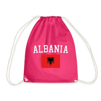 Albanische Flagge - Turnbeutel - Fuchsia - Vorne