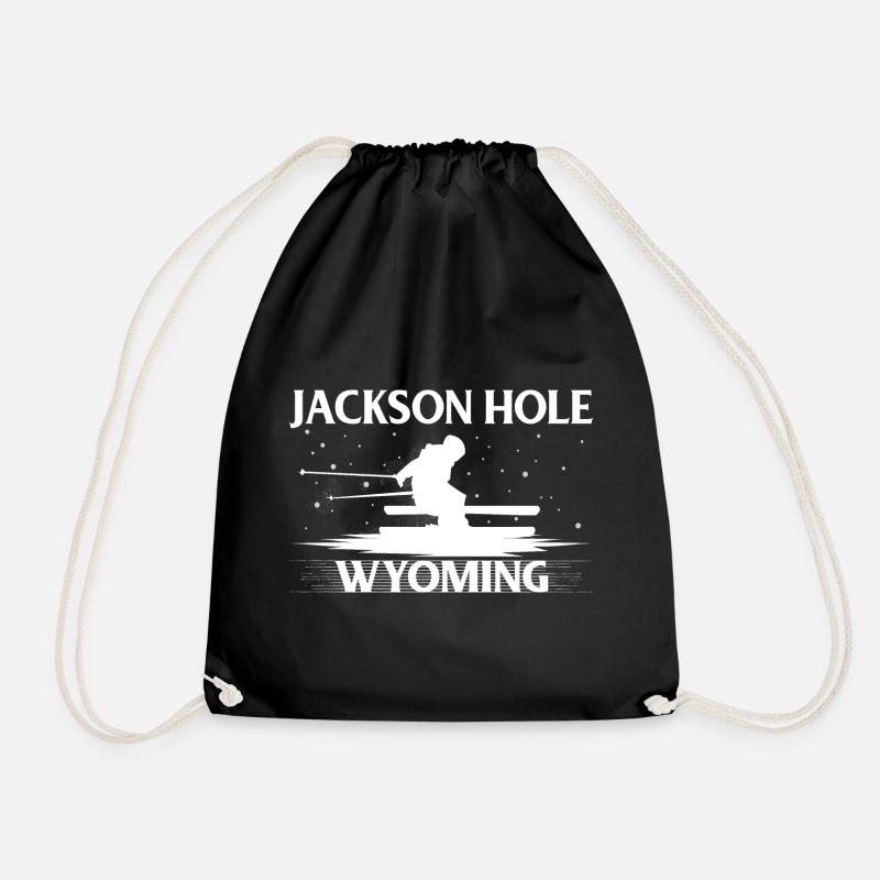 Jackson Hole Wyoming Skiing T Shirt Ski Gift Tee - Turnbeutel - Schwarz