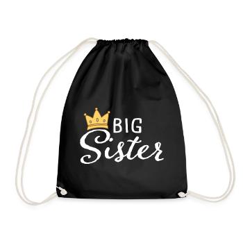 Big Sister Big Sister – Siblings Girl - Drawstring Bag - black - Front