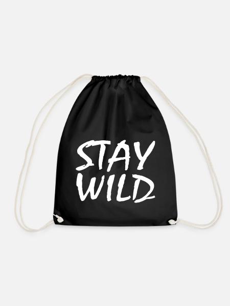 Stay wild - Drawstring Bag - black