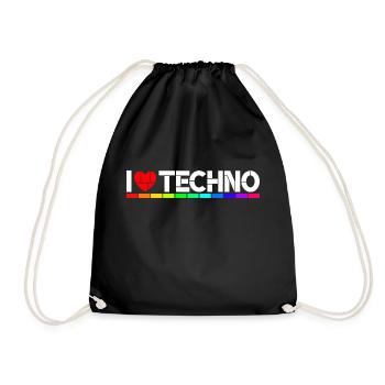 I love Techno - Sac de sport léger - noir - Devant