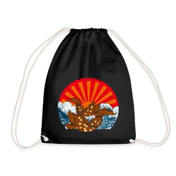 Art japonais - Sac de sport léger - noir - Devant