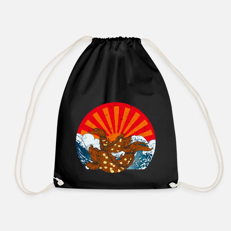 Japanese Art - Drawstring Bag - black
