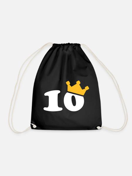 10 Krone 10th birthday 10 years - Drawstring Bag - black