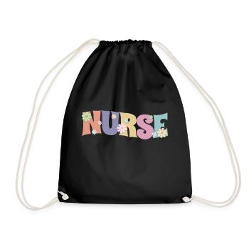 Cool Flower Nurse Cadeau pour les infirmières futures infirmières - Sac de sport léger - noir - Devant