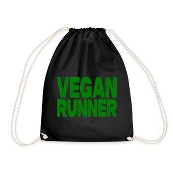 Vegan Runner - Drawstring Bag - black - Front