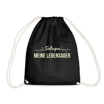 Solingen Meine Lebensader Heimatverbunden Solinger - Turnbeutel - Schwarz - Vorne