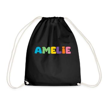 Name - Amelie - Drawstring Bag - black - Front