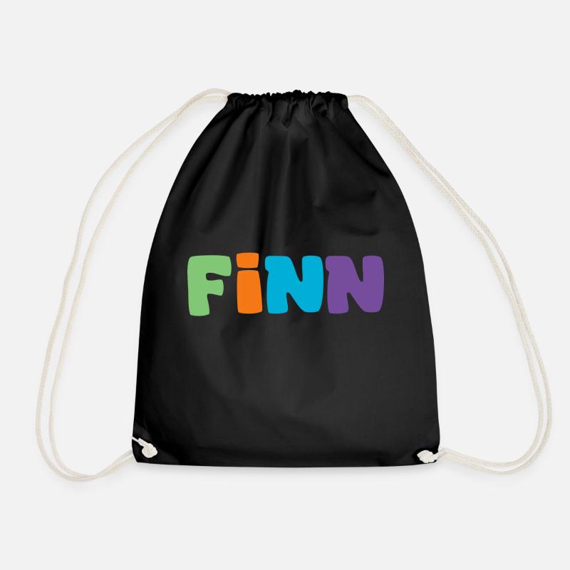 Name - Finn - Turnbeutel - Schwarz