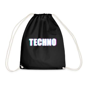 TECHNO - Turnbeutel - Schwarz - Vorne