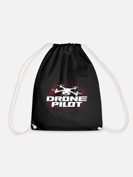 drone pilot - Drawstring Bag - black