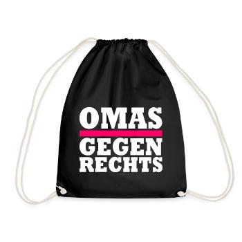 Omas gegen Rechts - Turnbeutel - Schwarz - Vorne