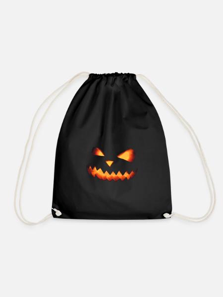 Halloween, Kürbis, Pumpkin, Maske - Turnbeutel - Schwarz