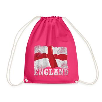 England Flag - Drawstring Bag - fuchsia - Front