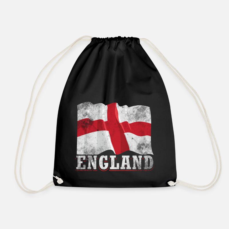 England Flagge - Turnbeutel - Schwarz