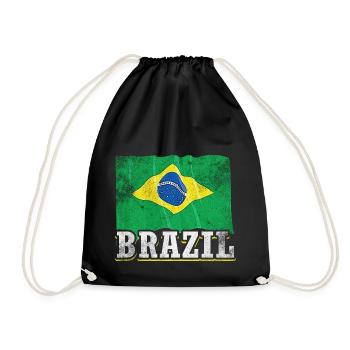 Brazil flag - Drawstring Bag - black - Front