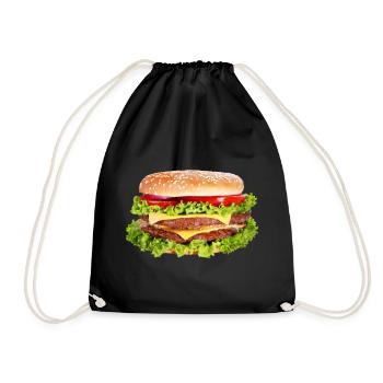 Burger - Drawstring Bag - black - Front