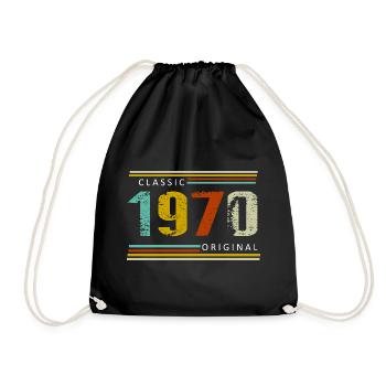 Birthday, Classic of 1970 Original, Retro - Drawstring Bag - black - Front
