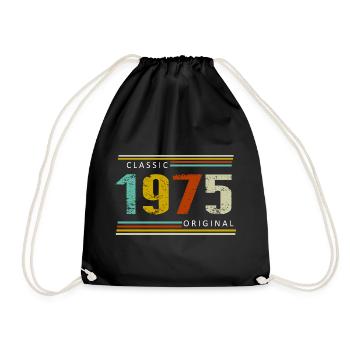Birthday, Classic of 1975 Original, Retro Vintag - Drawstring Bag - black - Front