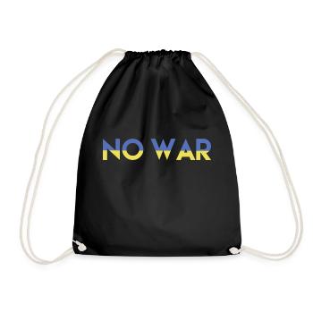 NO WAR Frieden für die Ukraine - Turnbeutel - Schwarz - Vorne