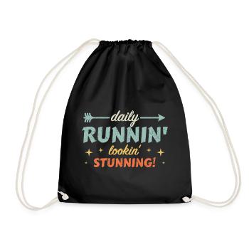 Daily Runnin' - Lookin' Stunning! - Drawstring Bag - black - Front