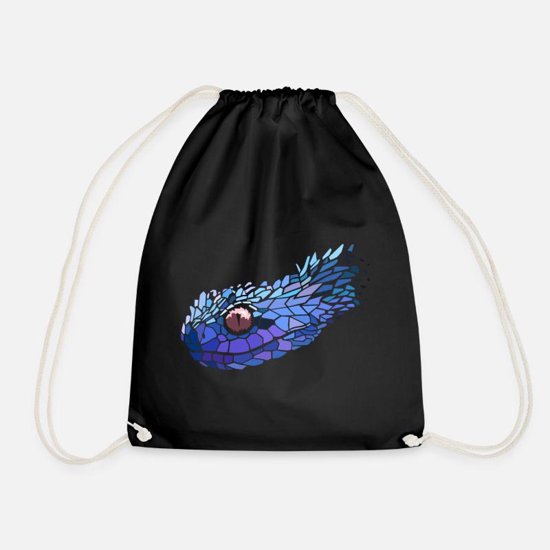 Blue snake - Drawstring Bag - black